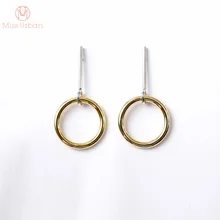 2020 nuevos pendientes minimalistas de moda de Metal de dos tonos con circular Geométrica gota de estilo OL regalo de cumpleaños para mujeres