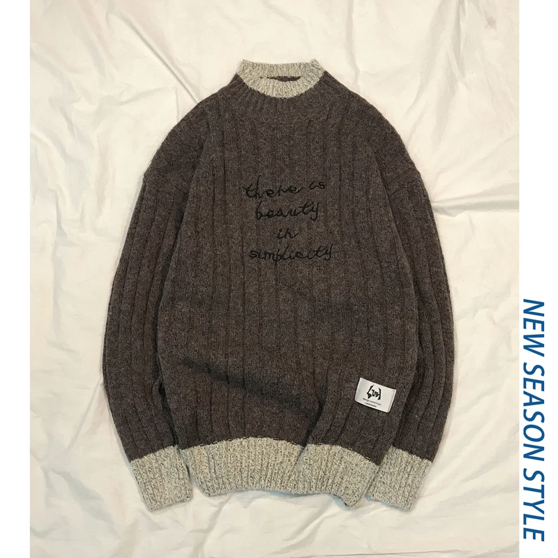 Осенний модный брендовый Повседневный свитер с круглым вырезом, приталенный вязаный мужской свитер и пуловеры, мужской пуловер, XXXL