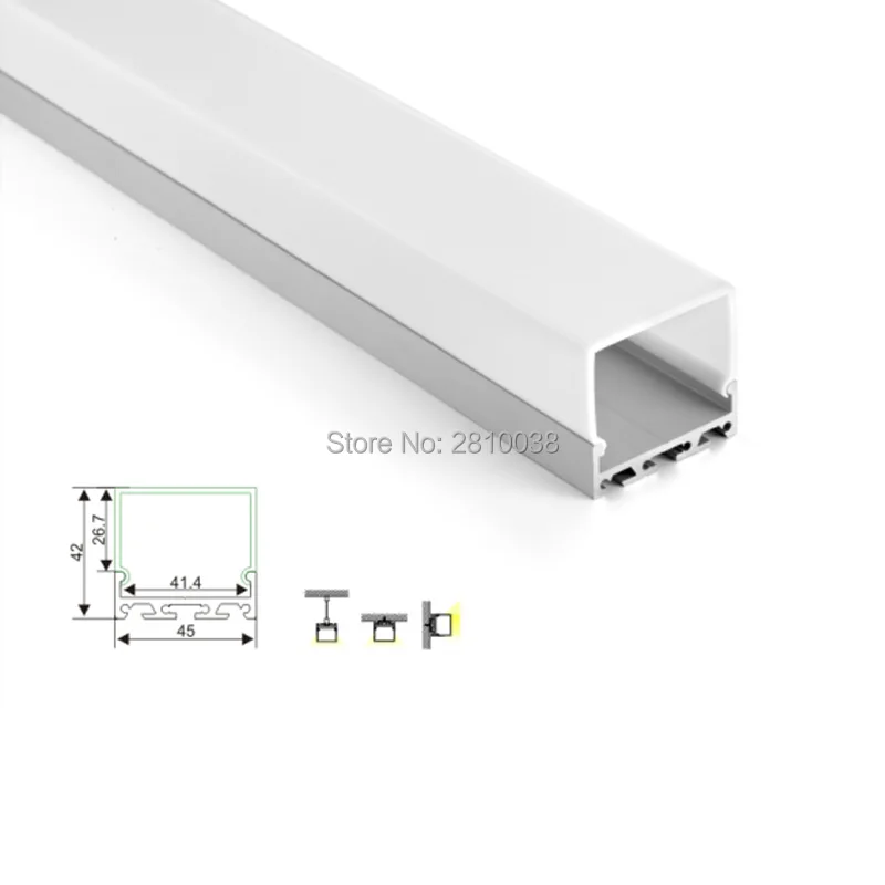 100X1 м наборы/лот анодированный серебряного цвета алюминиевый профиль led и U квадратный светодиодный профиль канала для потолка или настенные светильники