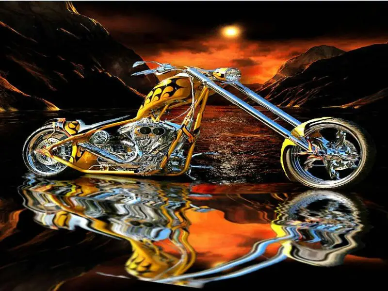 5D DIY Diamond Painting Cross Stitch Yellow motorcycle Full Square