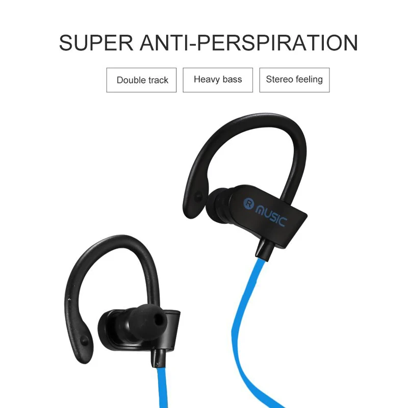 Bluetooth наушники гарнитура Беспроводные спортивные с крючком бас встроенный