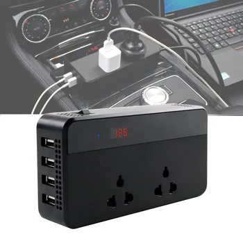 

WHDZ Car inverter DC 12V/24V to AC 220V household power converter multi-function With 4USB Socket Charger Auto Cigarette Lighter