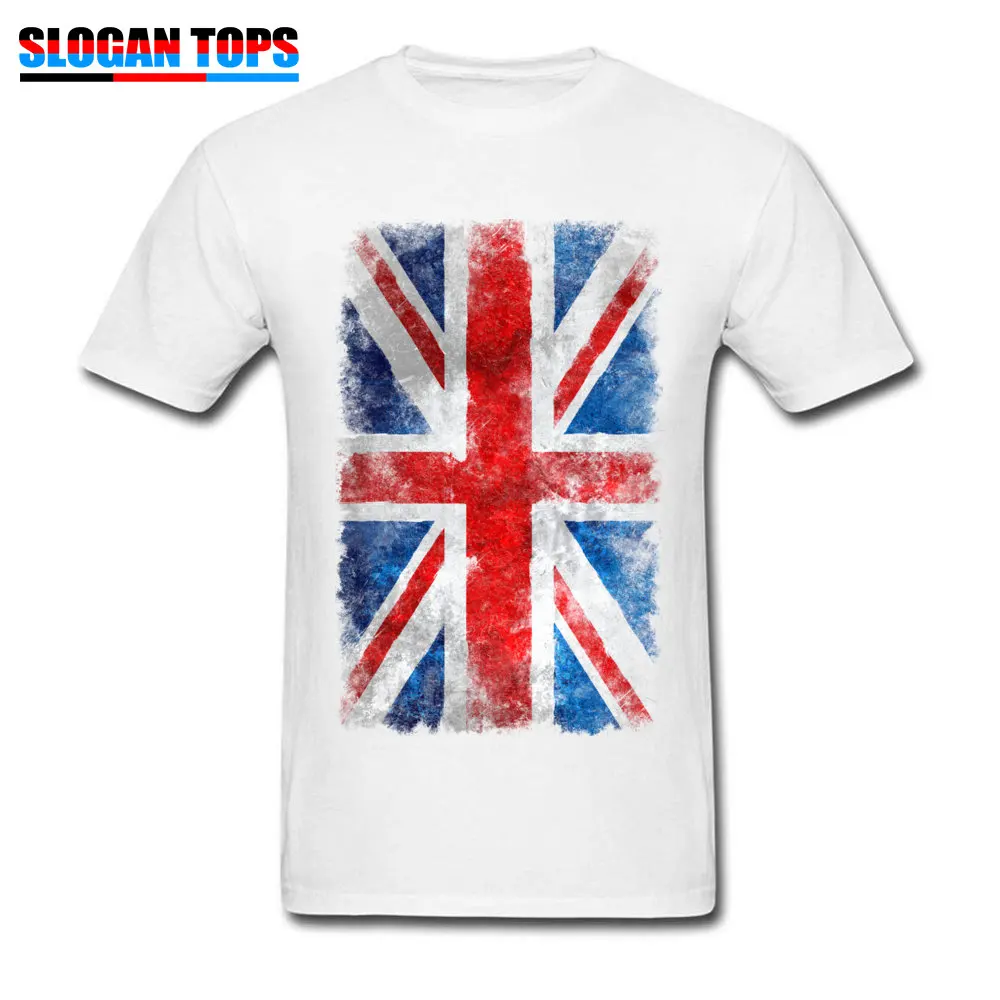 Union Jack Vintage O Neck T-Shirt Summer Tees Short Sleeve New Coming All Cotton Casual Clothing Shirt Funny Men Union Jack Vintage white