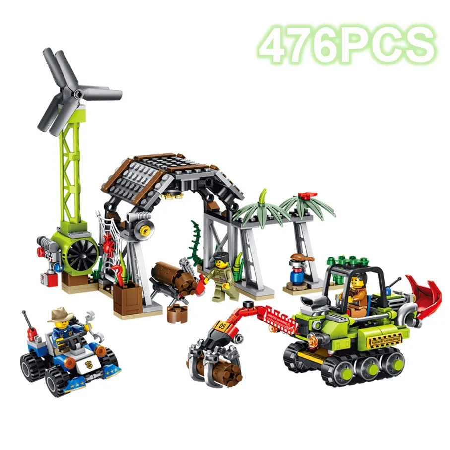 

City Policecar Tree Cutting Action Building Blocks Educational Toys For Children Bricks