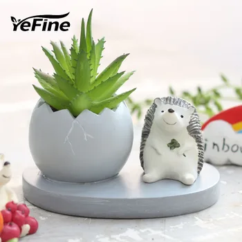 

YeFine Designer Creative Halloween Gift Small Resin Arts And Crafts Flower Pots Cartoon Home Office Decor Bonsai Pots Planter