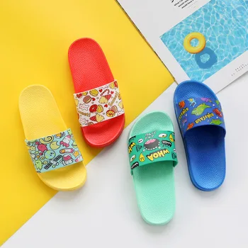

Boy Girl Kids Slippers Children Summer Beach Water Flip Flops Indoor Home Shoes Baby Outdoor Sandals Cartoon Print New Arrival