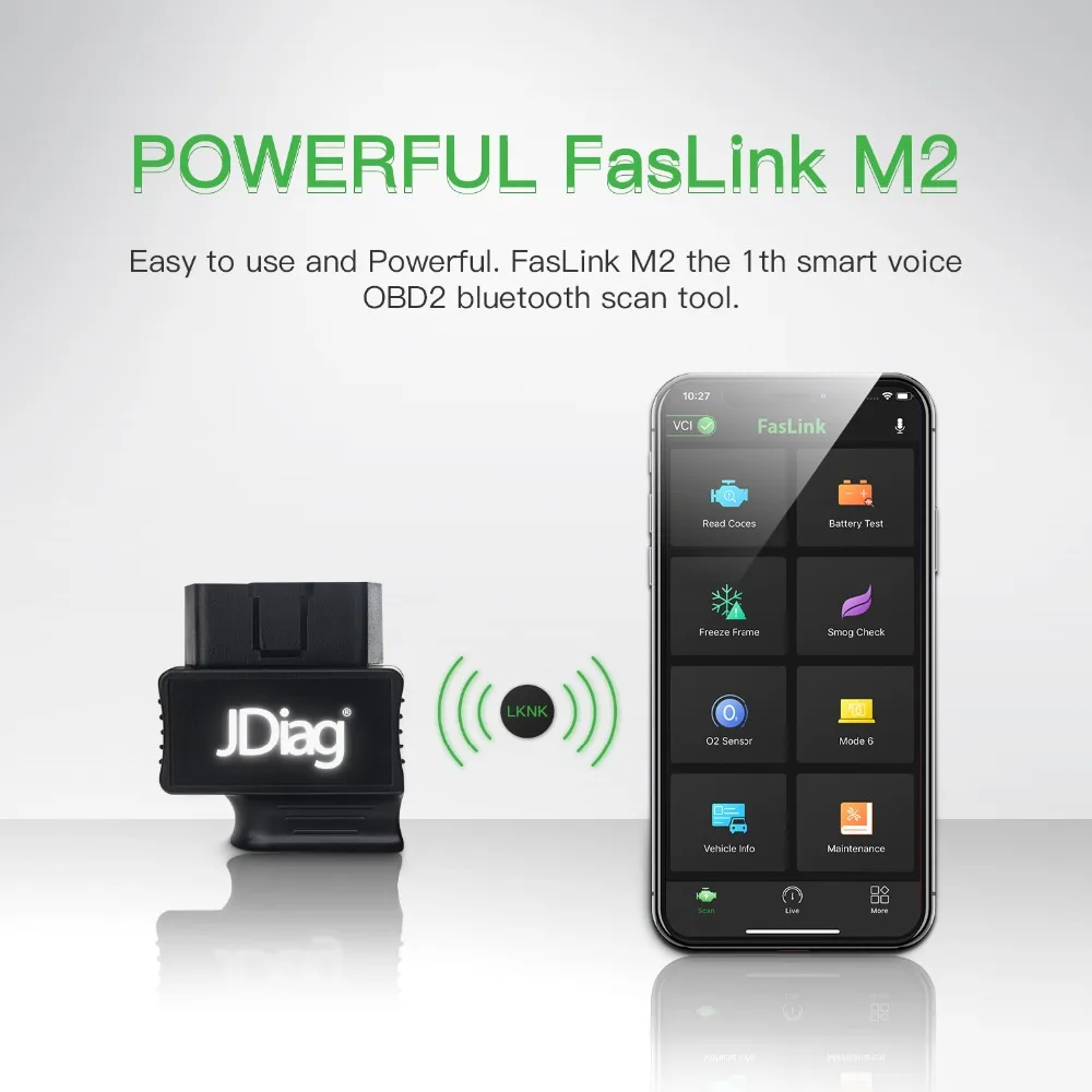 JDiag OBD2 считыватель кода для компьютерной диагностики автомобиля Scanne FasLink M2