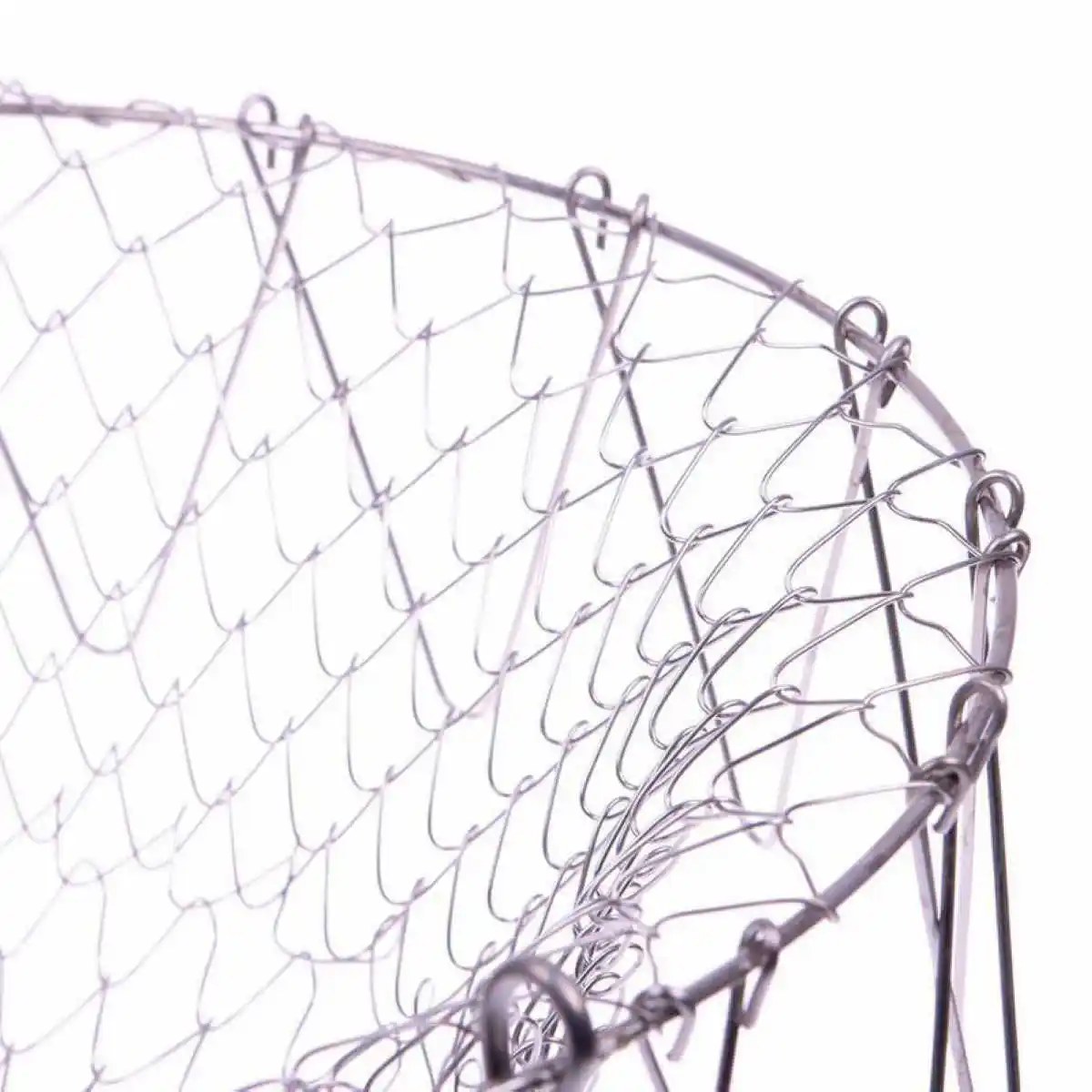 1pcs Foldable Fry Basket Steam Rinse Strain mesh basket Strainer Net Stainless Steel Colander Kitchen Cooking Tools 23x23 x12cm