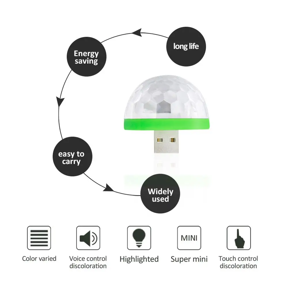 Мини Портативный USB дискотечный сценический светильник для дома, свадебной вечеринки, декор, светильник s светодиодный, украшения, красочный KTV DJ диско, праздничный светильник, лампа