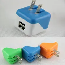 Двойное мини-usb-зарядное Порты и разъёмы штепсельная вилка американского стандарта стены Зарядное устройство Dual Цвет 5 V 2A переменного тока для дома и путешествий зарядный адаптер для iPhone 4S 5S 6 для samsung S4 S5
