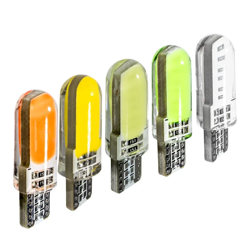

2PCS T10 COB 12SMD DC 12V Clearance Lights White Red Green Blue W5W 194 LED Car Lamps Bulbs