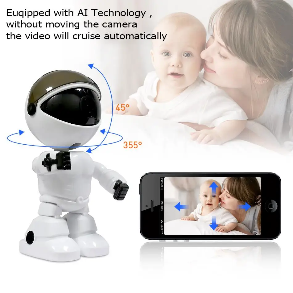  Hiseeu 2MP HD Wireless IP Camera wi-fi Robot camera 1080P Wifi Night Vision Camera IP Network Camer - 32809243594