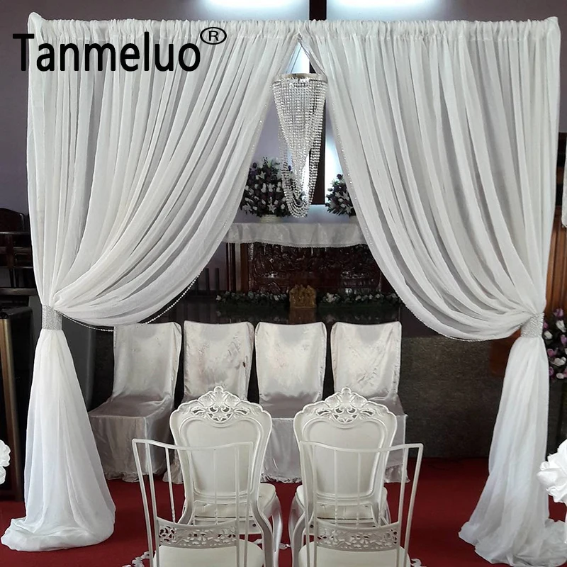3m 3 5m White Chiffon Arch Drapes For Wedding Decoration Event