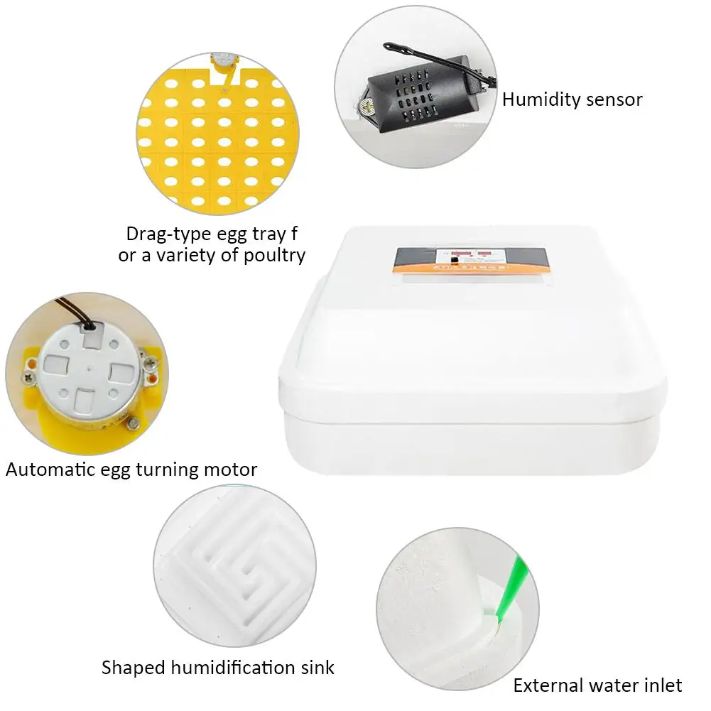 

Egg Incubators Automatic Digital Family Egg Incubator Dual Fan Chicken Poultry Foam Hatcher 55 Eggs
