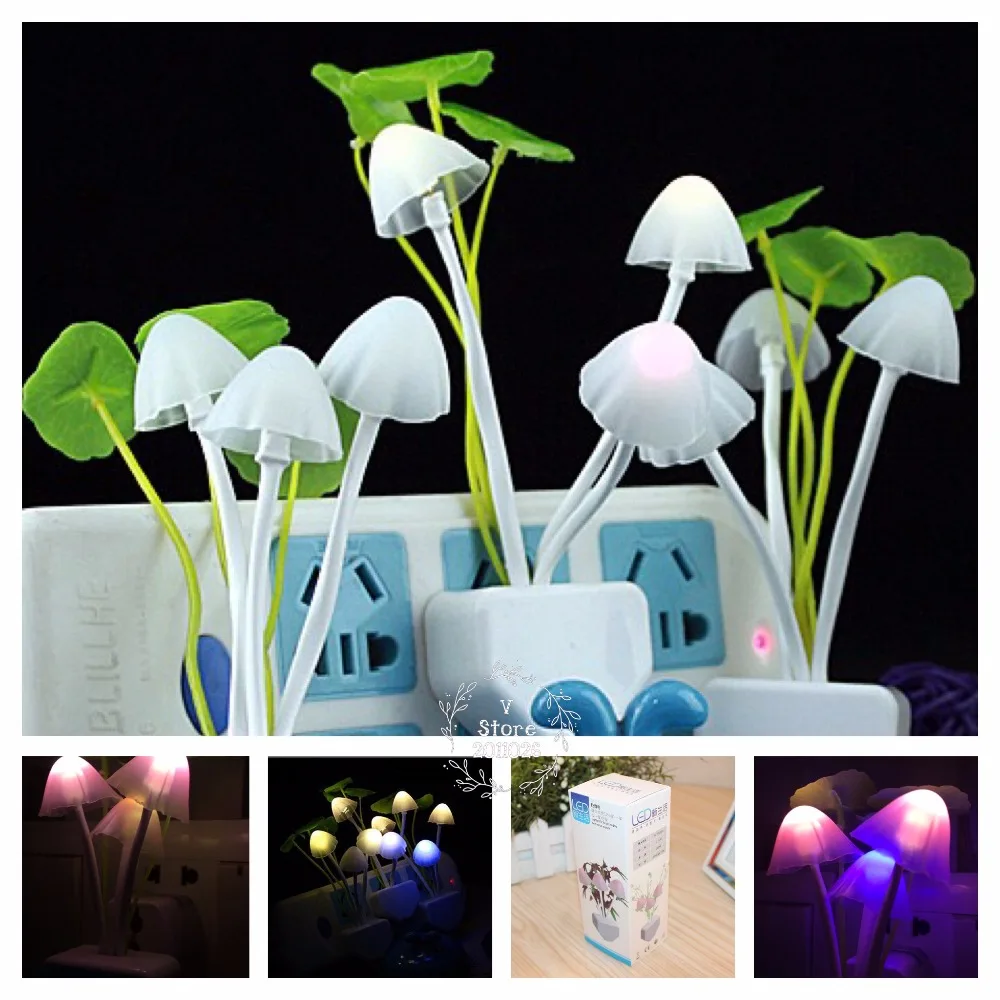 

Soft mushroom/acaleph/jellyfish/plants model toys ever-changing color colorful auto-induction noctilucence light-up lamp toys