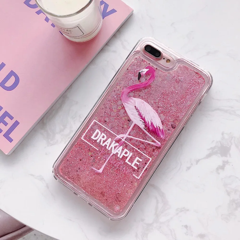 Блестящий Мягкий Прозрачный чехол с фламинго для iPhone X 8 Plus 7 6s XR XS MAX|Бамперы| |