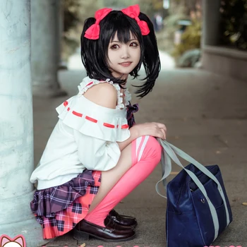 

Cute Anime Lovelive Love Live Cosplay Costume Nico Yazawa Lolita Clothes Set Top Skirt Headdress for Girl Party