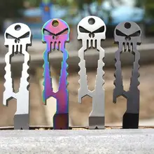 Mount Chain Открытый Многофункциональный нержавеющий череп EDC выживания карманное кольцо для ключей в форме инструмента цепь открывалка для бутылок Mount Chain Открытый Многофункциональный нержавеющий череп EDC выживания карманное кольцо для ключей в форме инструмента цепь открывалка для бутылок