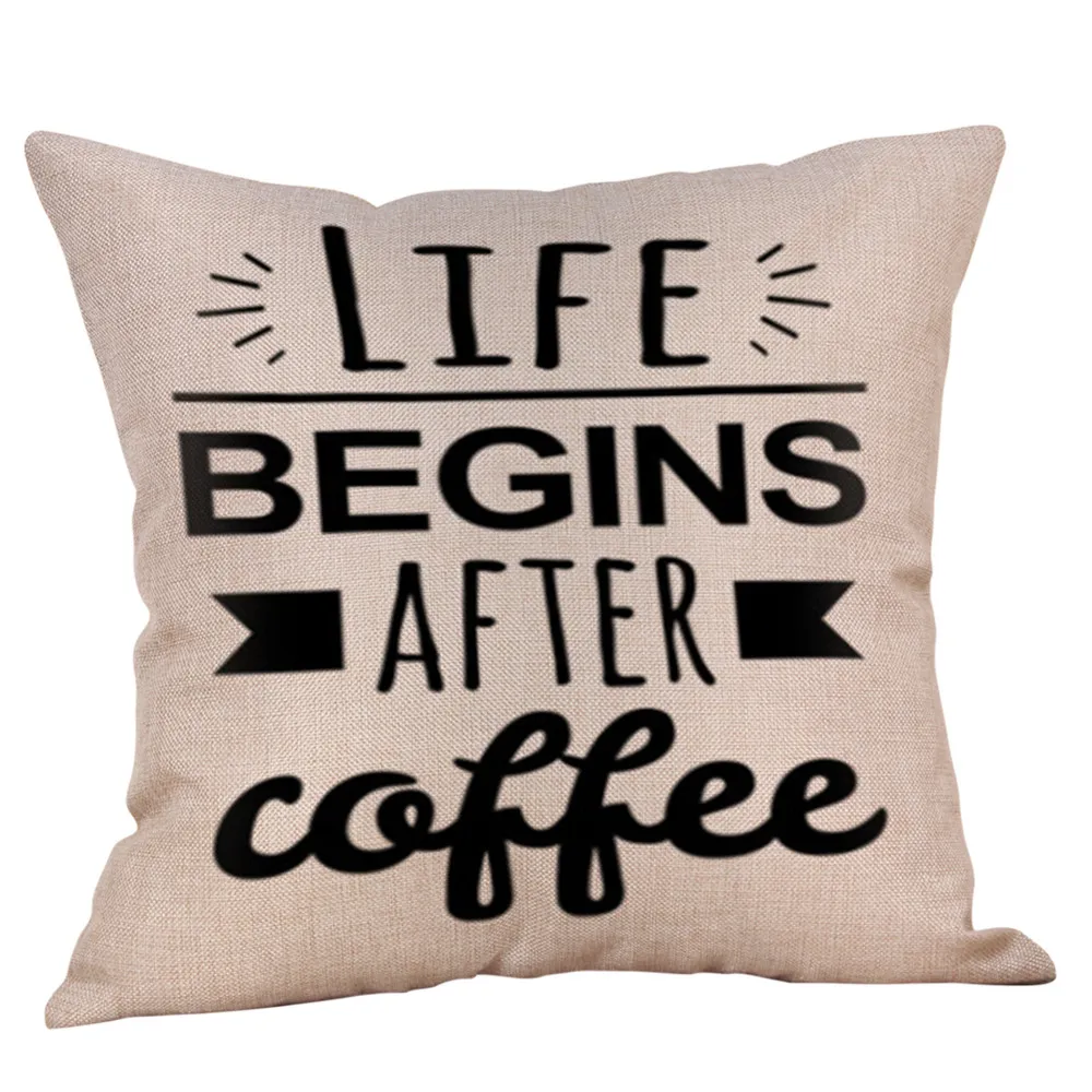 Clock Cotton Linen Fashion Throw Pillow Case Cushion Cover Home Sofa Decor