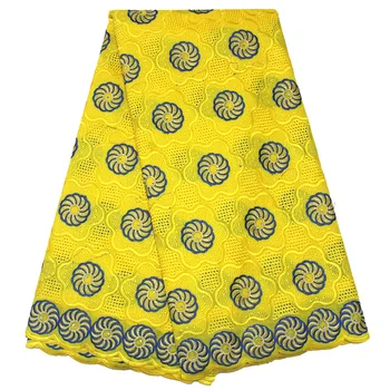 

Yellow African Swiss Voile Lace Fabric High Quality African Cotton Lace Fabric French Nigerian Lace Fabric For Party Dress