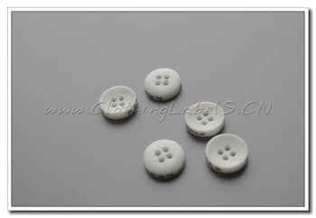 

Custom resin button for clothing, shoes, bags, t-shirts etc., eco-friendly with laser printing of logo
