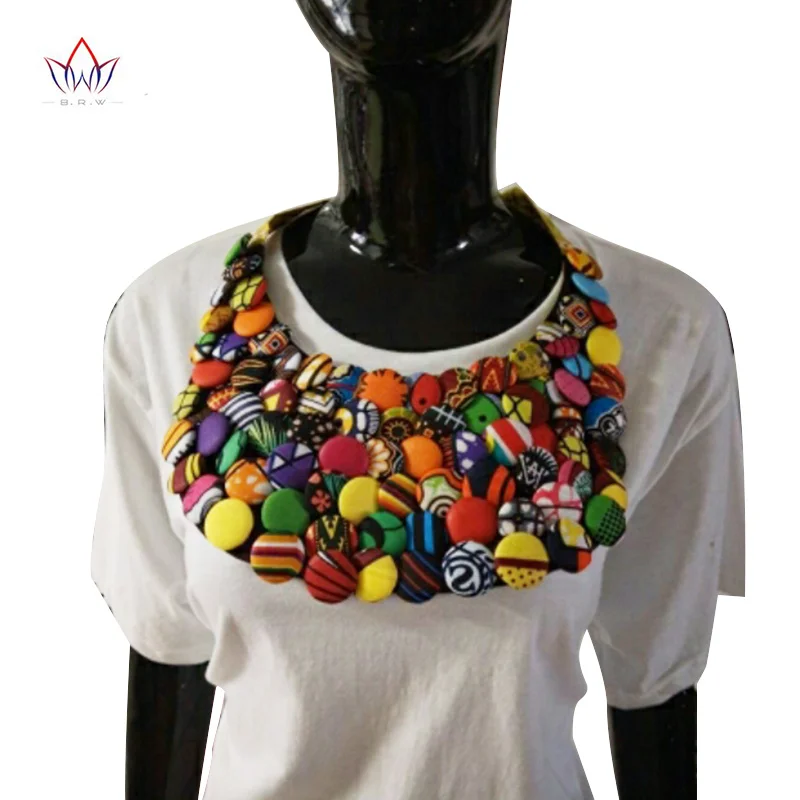 

2017 New African Style Choker Necklace Muti-Color Button Fake Collar Body Jewelry for Women Statement Necklace as Gift WYB155