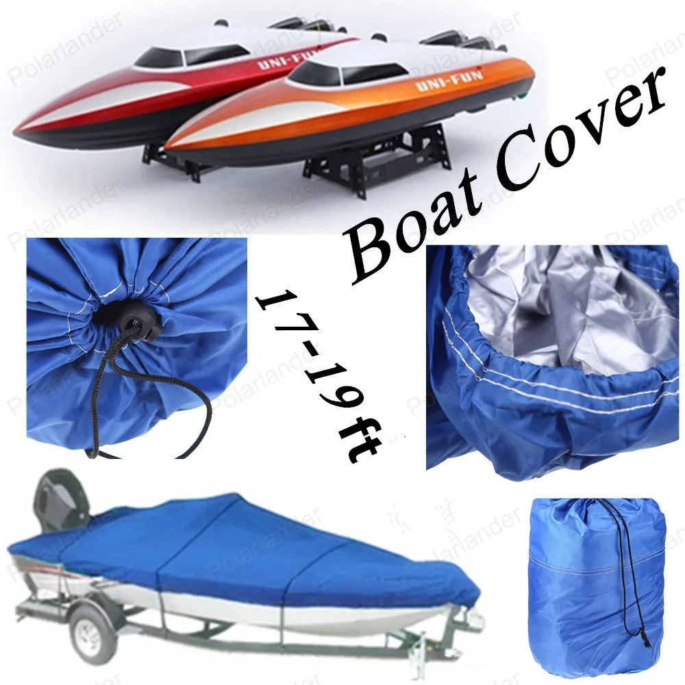 

Wholesell 2016 NEW Speedboat cover 210D 17-19 ft 125 inch Blue Extra Heavy Duty Boat Sr   Waterproof Fish - Ski V-Hull Hot Sell