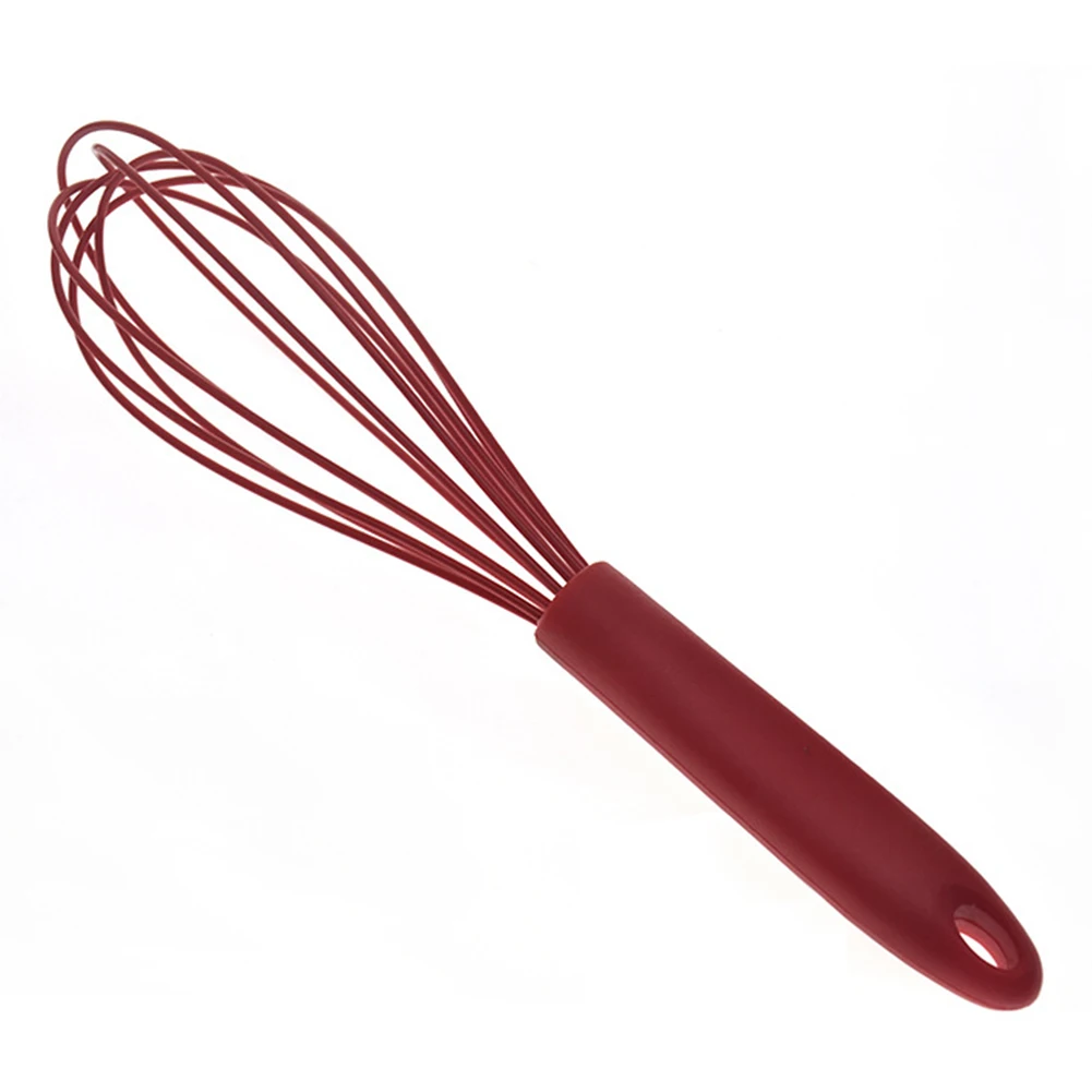 Ручные бытовые Яйца Силиконовые Кухонные инструменты венчик смеситель для крема инструмент для приготовления пищи - Цвет: Красный
