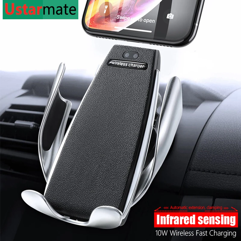 Sidiyang Wireless Car Fast Charger,IR Infrared Sensing Auto Clamping 10W/7.5W,Qi Car Receiver Mount Holder Compatible for iPhone XS/Max/XR/X/8Samsung Galaxy S8/S8 Plus/S9/S9 Plus Other QI Devices 