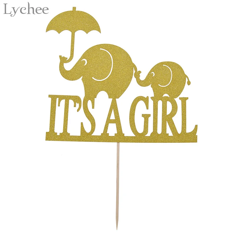

Lychee Elephant Its a Boy Girl Cake Topper Baby Shower Birthday Party Dessert Cake Decorating Supplies Baking Creative Decor