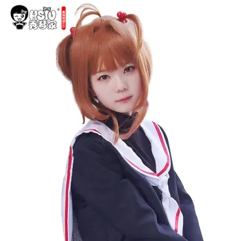 

HSIU NEW High quality Sakura Kinomoto Cosplay wig Card Captors Sakura anime costume play wigs Halloween costumes hair