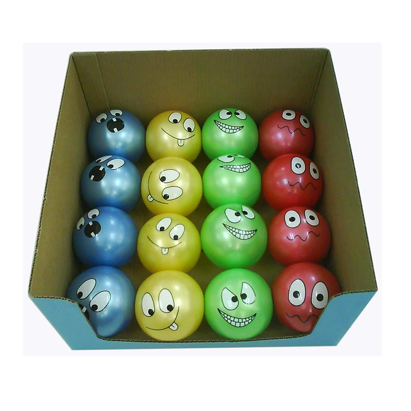 Super-k Funny Face Samll 10cm Rubber Kid Toy Ball for Children Gifts Ball Playing