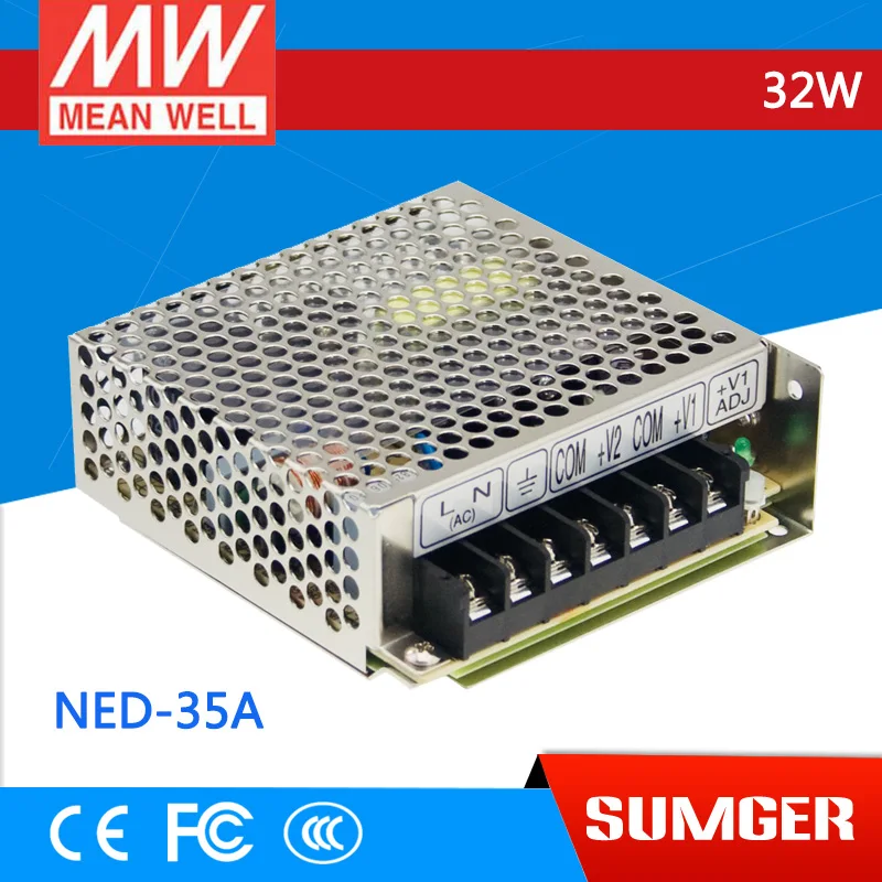 

Super value!Free shipping!MEAN WELL NED-35A 5Pcs eanwell NED-35 32W Dual Output Switching Power Supply