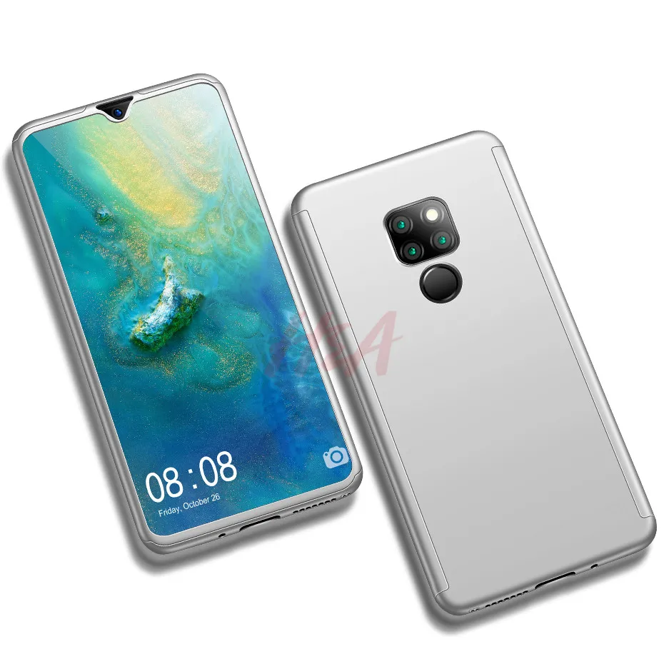 360 Роскошный Полный чехол для huawei P20 mate 20 Lite Pro Чехол стекло для huawei P10 P20 Lite Plus чехол для телефона huawei P Smart - Цвет: Серебристый