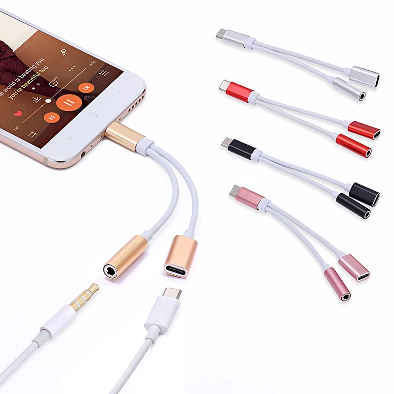 Новый Usb адаптер 2 в 1 Тип C к 3 5 мм аудио разъем зарядное устройство кабель для