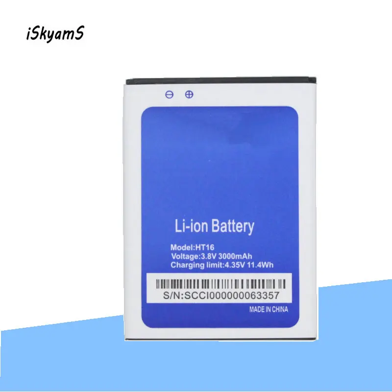 

iSkyamS 1x 3000mAh HT16 Replacement Battery For Homtom HT 16 Pro Bateria Baterij Cell Mobile Phone Batteries