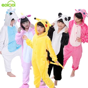 EOICIOI новый фланель для маленьких мальчиков пижамы для девочек наборы животных, вышивка динозавр пижма в виде панды детская одежда для сна комбинезон для косплея - изображение