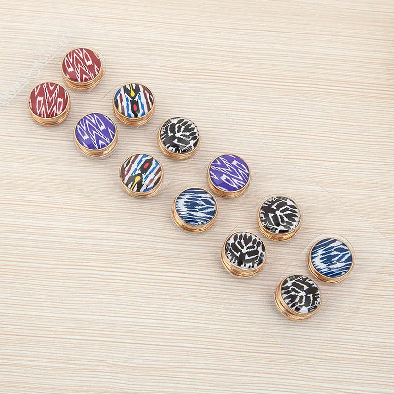 

6 Pcs Color stripe Magnetic Pins Round Hijab Scarves Rhinestone Tie Magnet Button Brooch