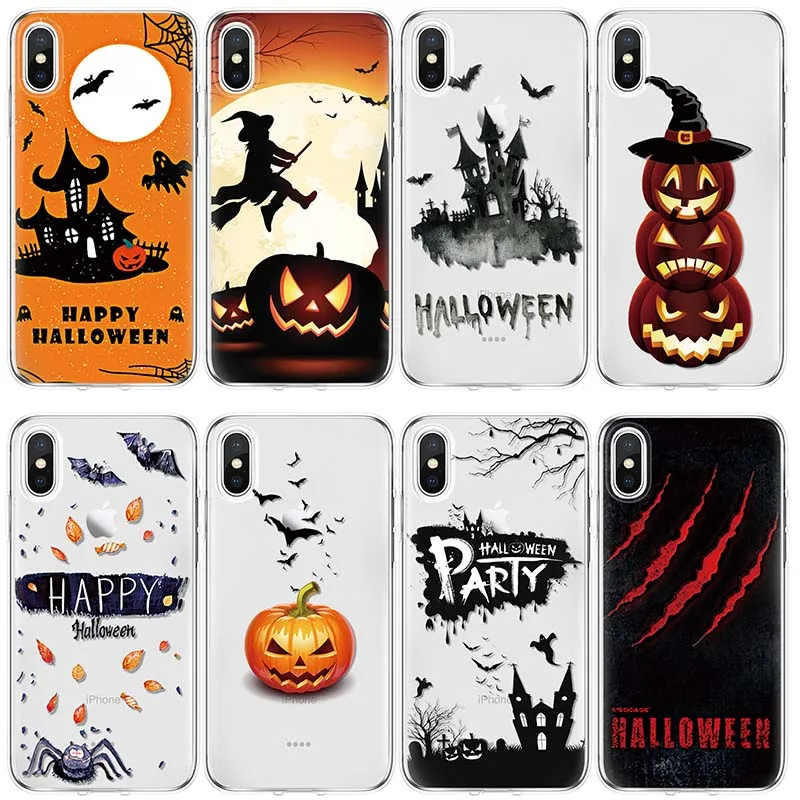 

Halloween Soft TPU For iPhone XR X Xs Max 5 5S SE 6 6S 7 8 Plus Phone Case For Huawei P8 P9 P10 P20 Pro Lite 2017 Fundas Coque