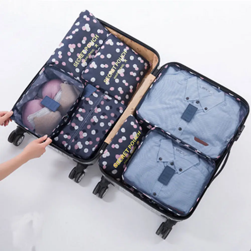Фирменная Новинка стиль 7 шт. Cube путешествия чемодан сумка для хранения упаковка одежда носки девочек макияж организатор - Цвет: Цвет: желтый