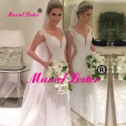 Vestido De Novia винтажные женские платья длинное свадебное платье 2019 кружевная Иллюзия аппликации подвенечные платья свадебное платье