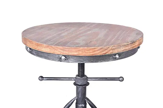 Topower Vintage Bar Stool Swivel Solid Wood seat Iron Retro Industrial Height Adjustable Bicycle Wheel Design Bar Chair Seat Topower Vintage Bar Stool Swivel Solid Wood seat Iron Retro Industrial Height Adjustable Bicycle Wheel Design Bar Chair Seat
