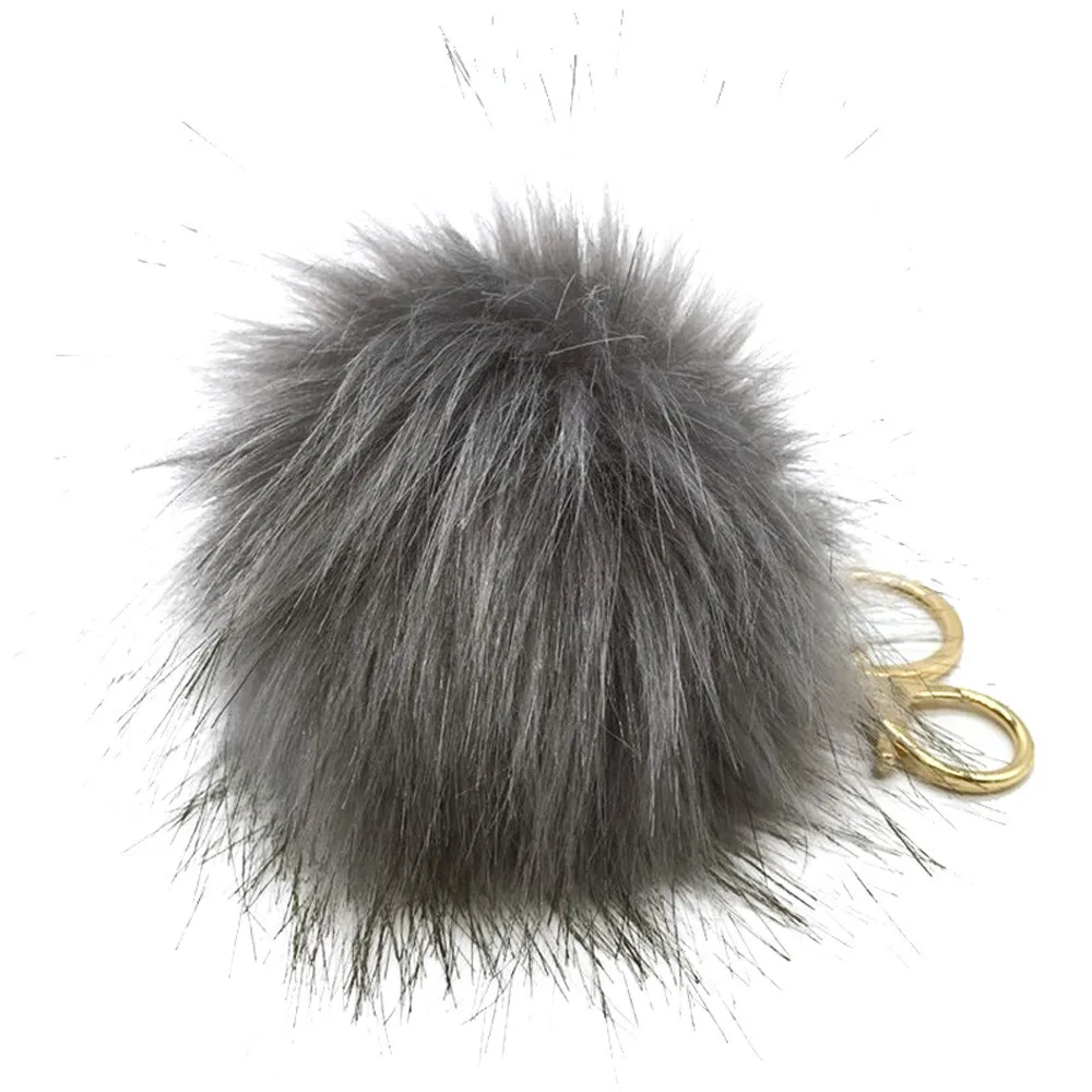 Deep Gray Новинка забавный кролик Мех животных мяч Фокс сумка Плюшевые 10 см squeeze Toy творческие подарки на день рождения B# дропшиппинг - Цвет: Deep Gray