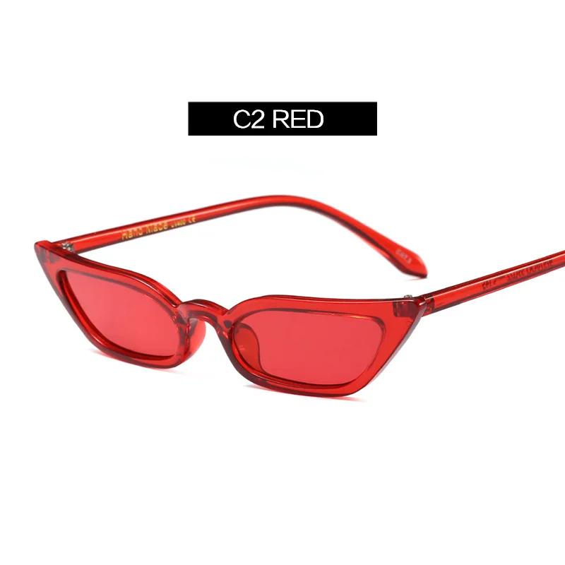 YOOSKE сексуальные маленькие солнцезащитные очки кошачий глаз, Женские винтажные красные черные солнцезащитные очки, женские солнцезащитные очки кошачьи глаза, ретро очки, UV400 - Цвет линз: C2