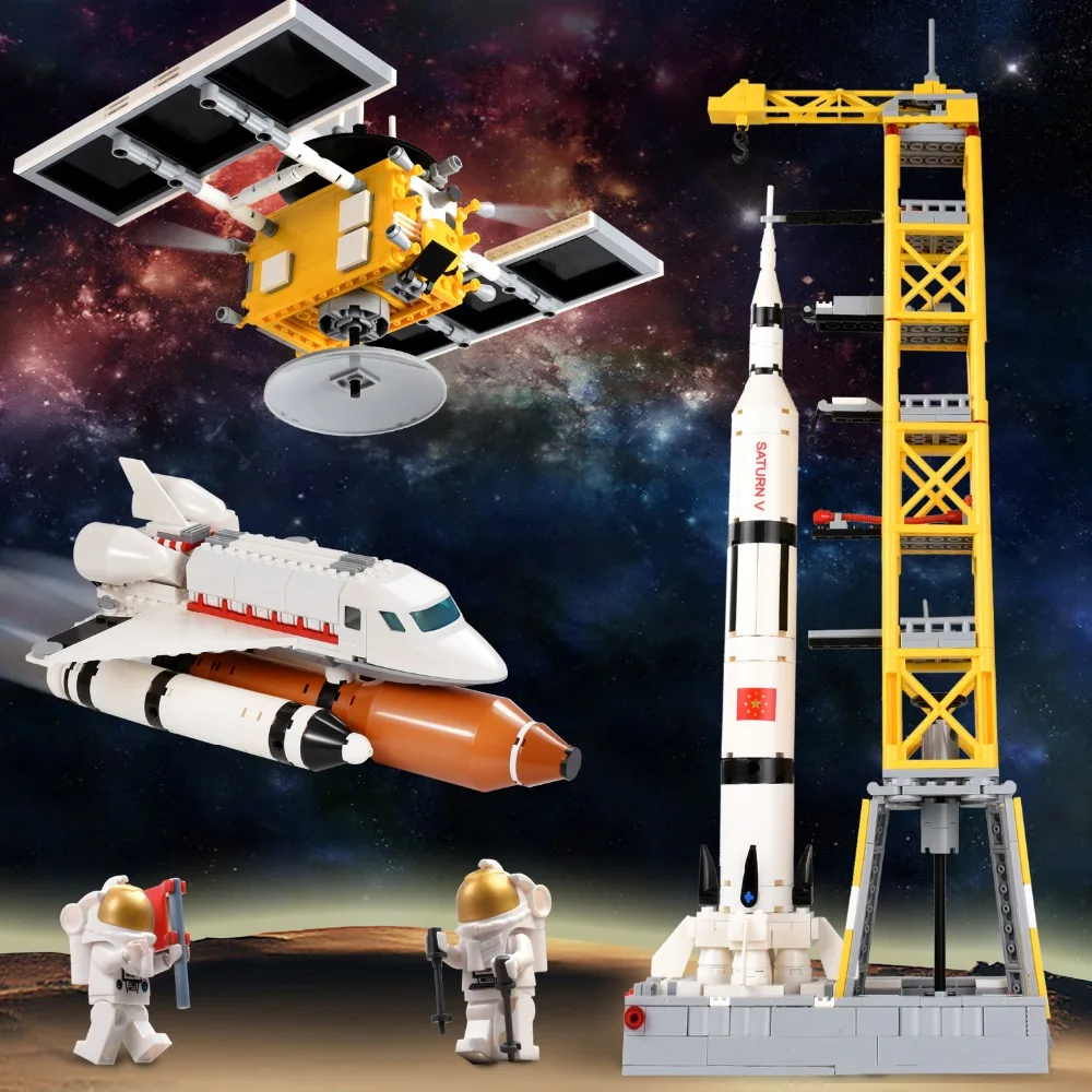 1043+pcs Space Station Launch Vehicle Building Block Toys Compatible Legoed Technic Aerospace Explore Educational Toy For Kids
