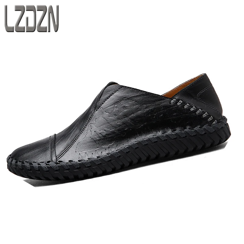 

The European version of the male shoe laces lazy casual shoes leather black hole 2017 new summer summer set foot