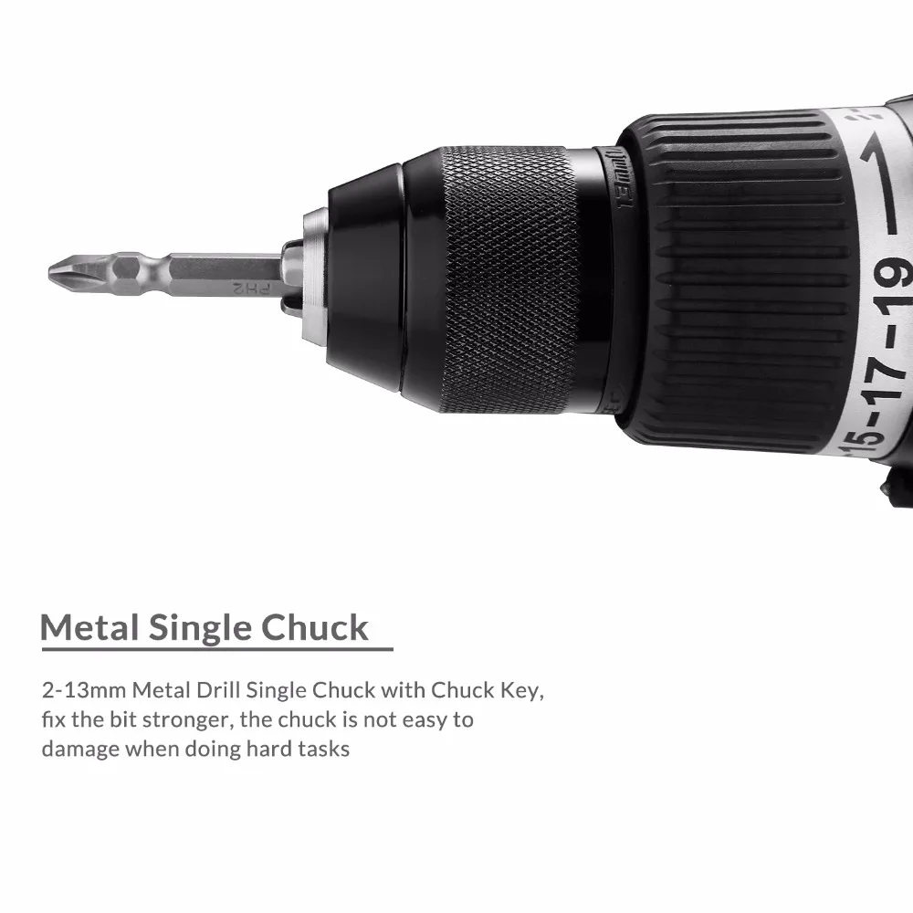  DEKO GBD20DU3 20-Volt Max Brushless Electric Impact Drill Cordless Screwdriver 2 Ah Lithium-Ion Bat
