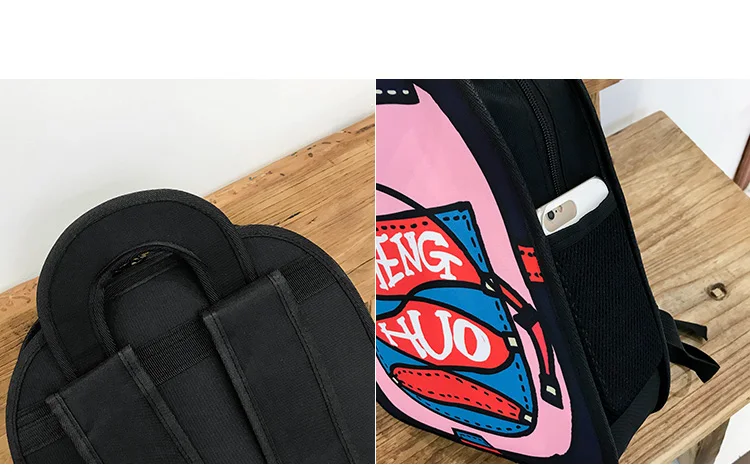 Menghuo New 3D Anime Cartoon Women Backpack School Bag Nylon 2D Style Travel Drawing Book Backpack Mochilas for Teenagers Gilrs (47)