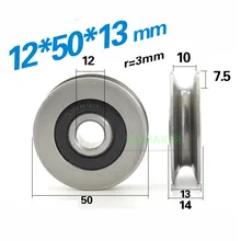 Rolamento 6301rs 12*50*13mm rolamento de aço, u ranhuras v fundo redondo 5cm polia, roda de guia, corda de fio de 6mm