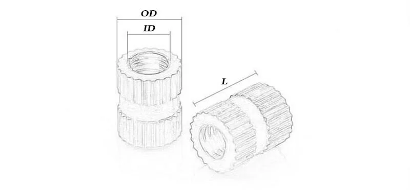 20Pcs M3 M4 M5 M6 M8 Injection Molding Nut Brass Insert Knurled Nuts Knurling Embedded Parts